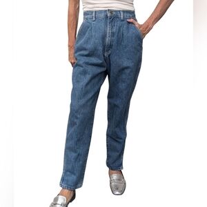 Vintage Lee Mom Jeans High Waisted Tapered Leg 100% Cotton Denim USA 11